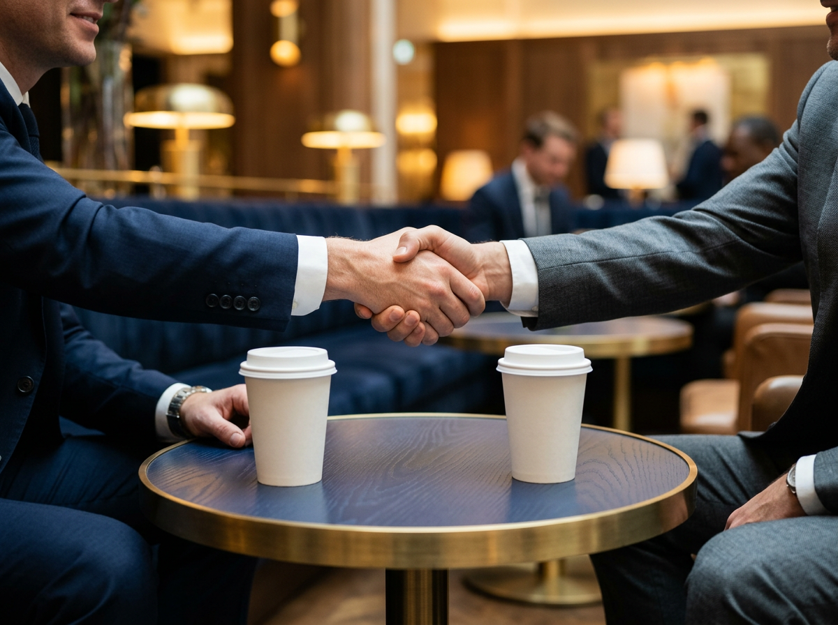 Sponsor branding in a premium networking lounge